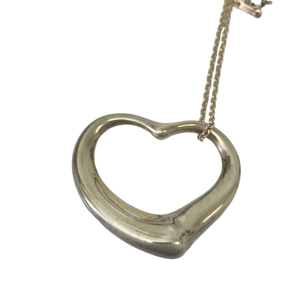 TIFFANY & Co. Tiffany Open Heart Large Long Necklace, 925 Sterling Silver, Wo...